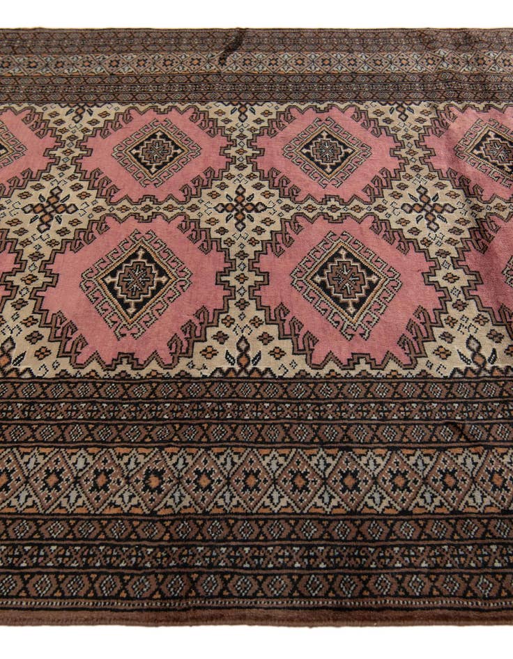 Detail image of  4' 2 x 6' 5  Hand Knotted Bokhara Oriental Wool Rug