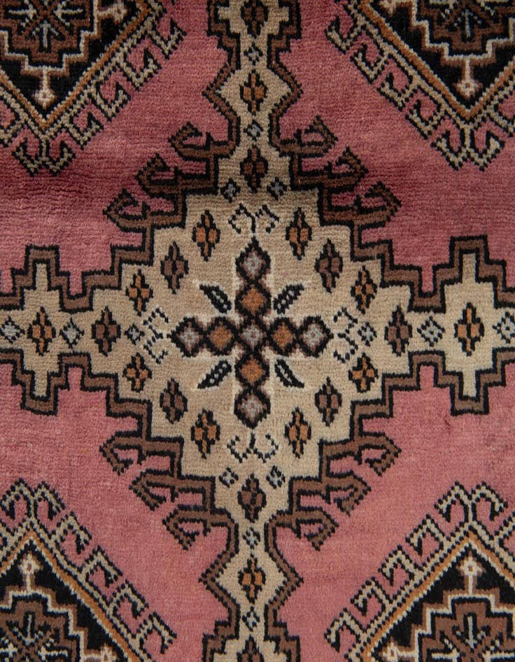 Detail image of  4' 2 x 6' 5  Hand Knotted Bokhara Oriental Wool Rug