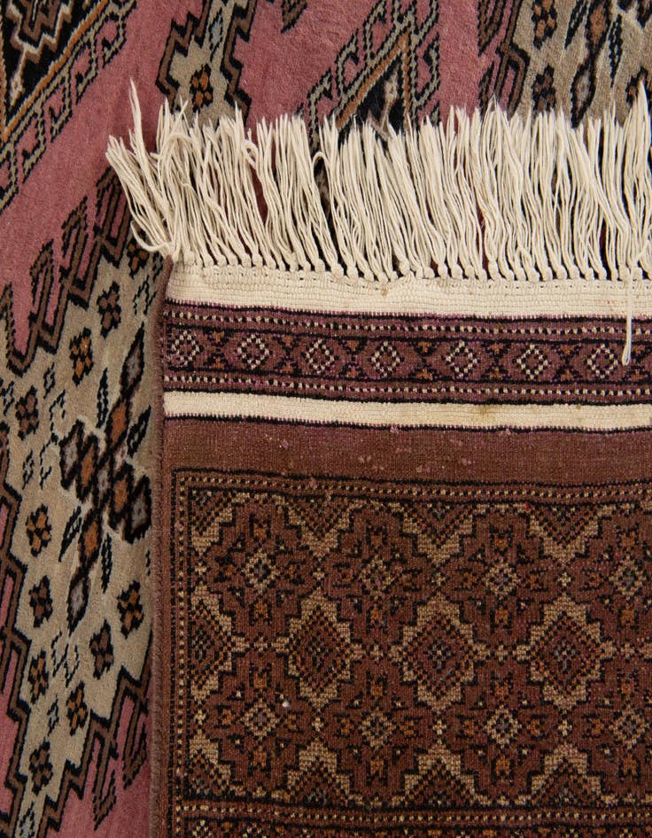 Detail image of  4' 2 x 6' 5  Hand Knotted Bokhara Oriental Wool Rug