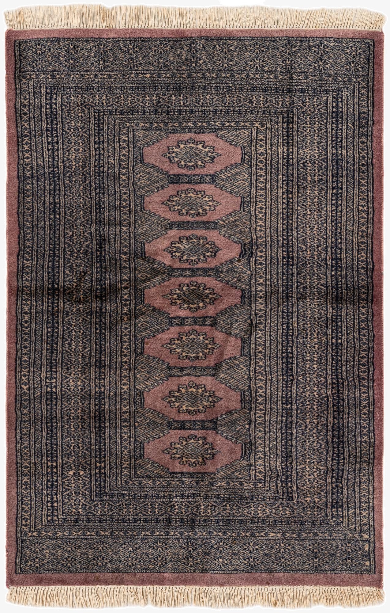  3' 1 x 4' 6  Hand Knotted Bokhara Wool Rug
