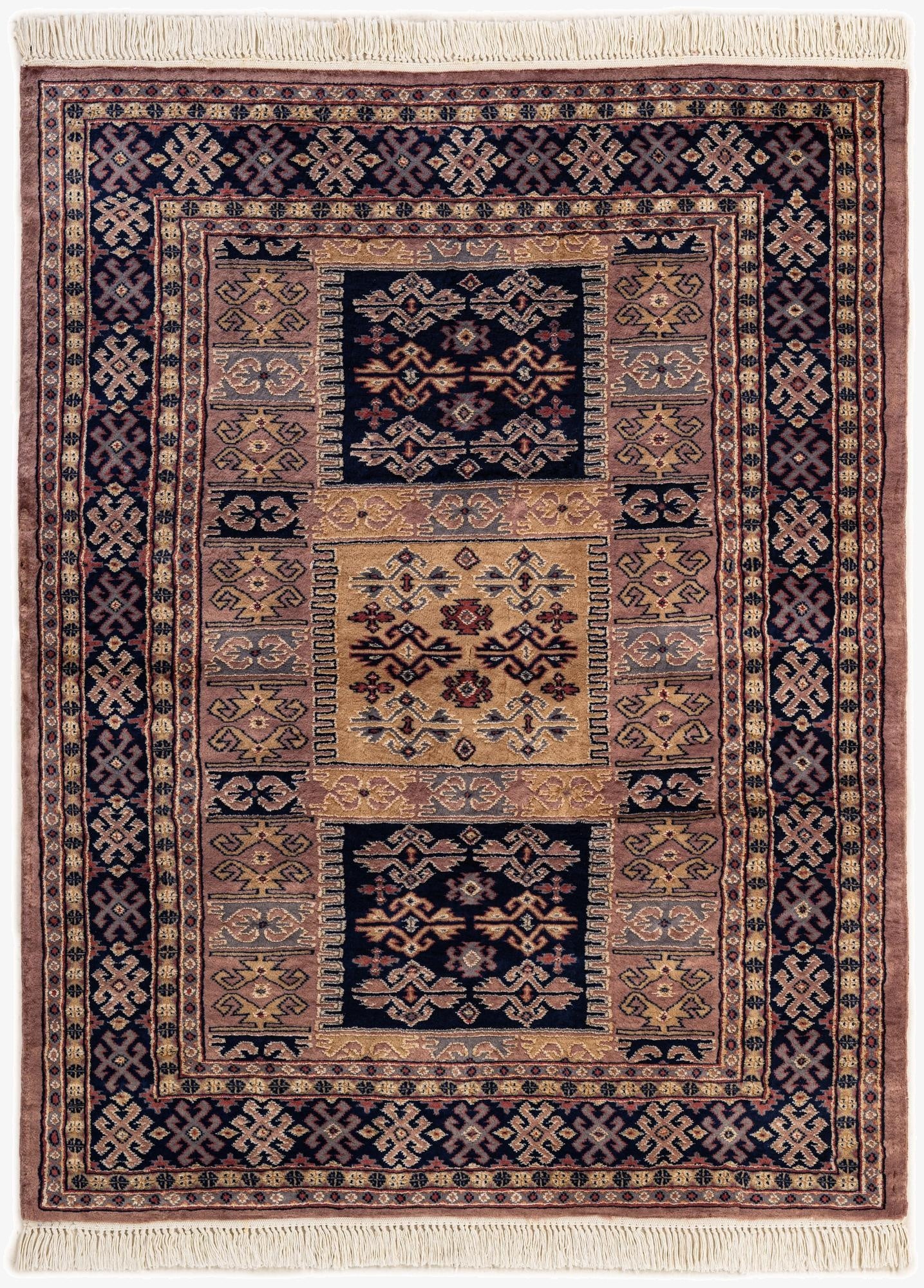  4' 3 x 5' 8  Hand Knotted Bokhara Oriental Rug