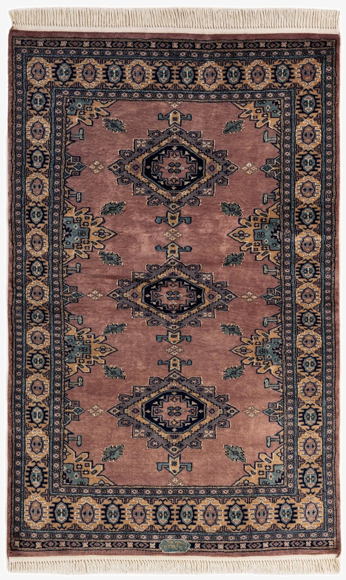  4' 5 x 6' 10  Hand Knotted Bokhara Oriental Rug