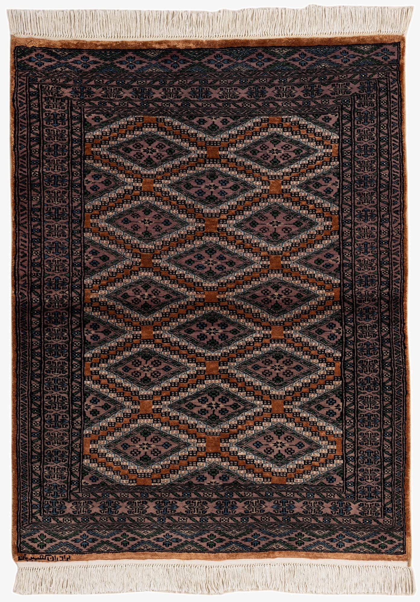  3' 7 x 4' 9  Hand Knotted Bokhara Oriental Rug