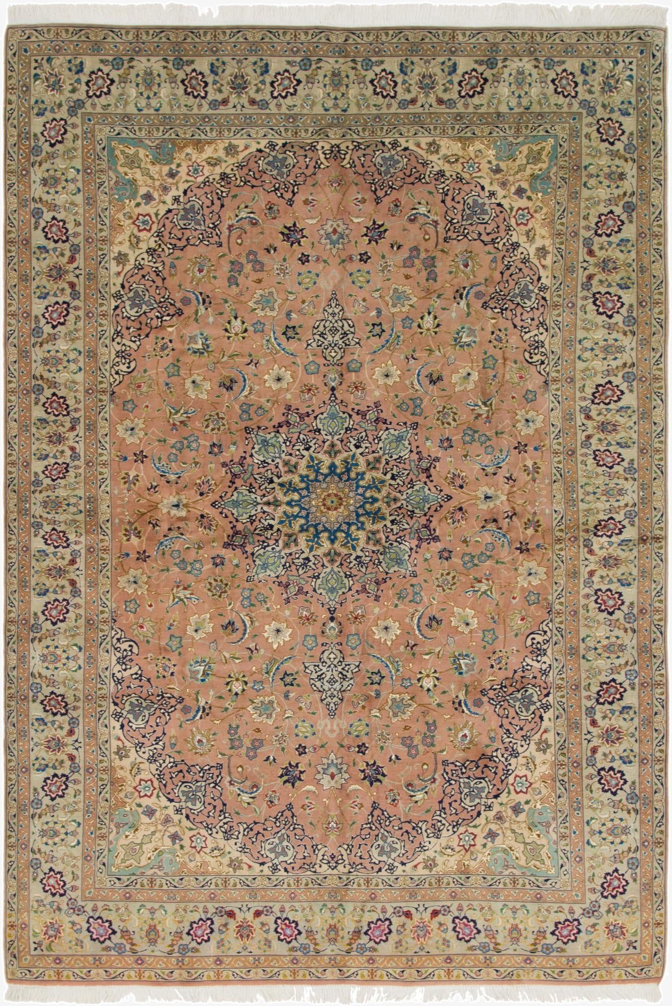  6' 6 x 9' 8  Hand Knotted Isfahan Persian Rug