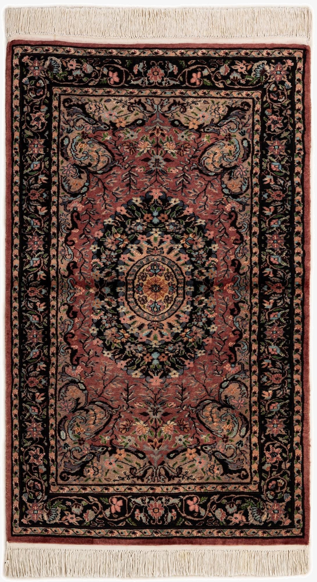  3' 1 x 5' 2  Hand Knotted Kashmir Oriental Rug