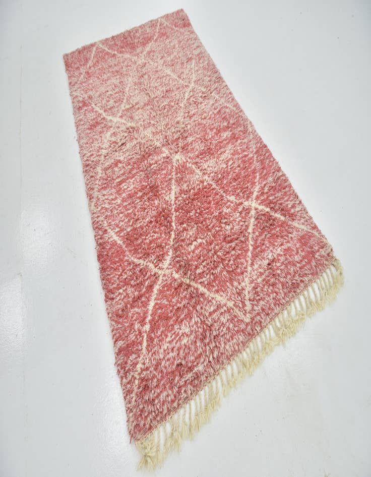 Detail image of  4' 8 x 8'  Hand Knotted Moroccan Wool Rug