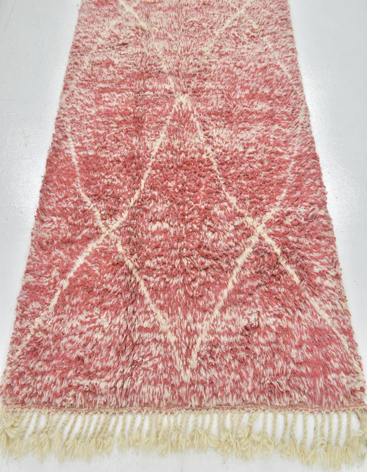 Detail image of  4' 8 x 8'  Hand Knotted Moroccan Wool Rug