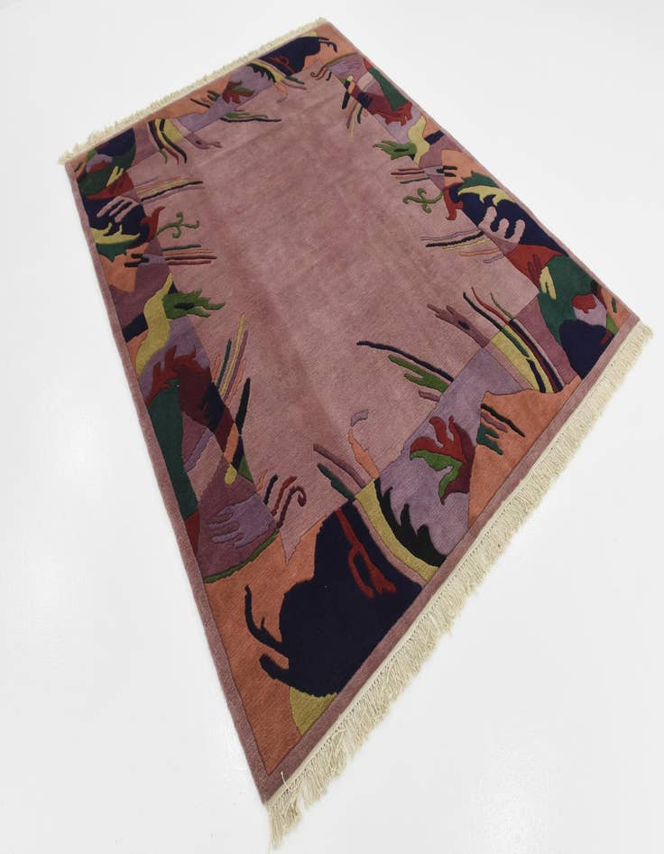 Detail image of  6' 8 x 8' 5  Hand Knotted Nepal Wool Rug