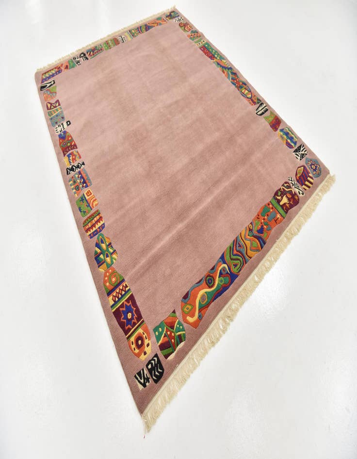 Detail image of  6' 8 x 8' 2  Hand Knotted Nepal Wool Rug