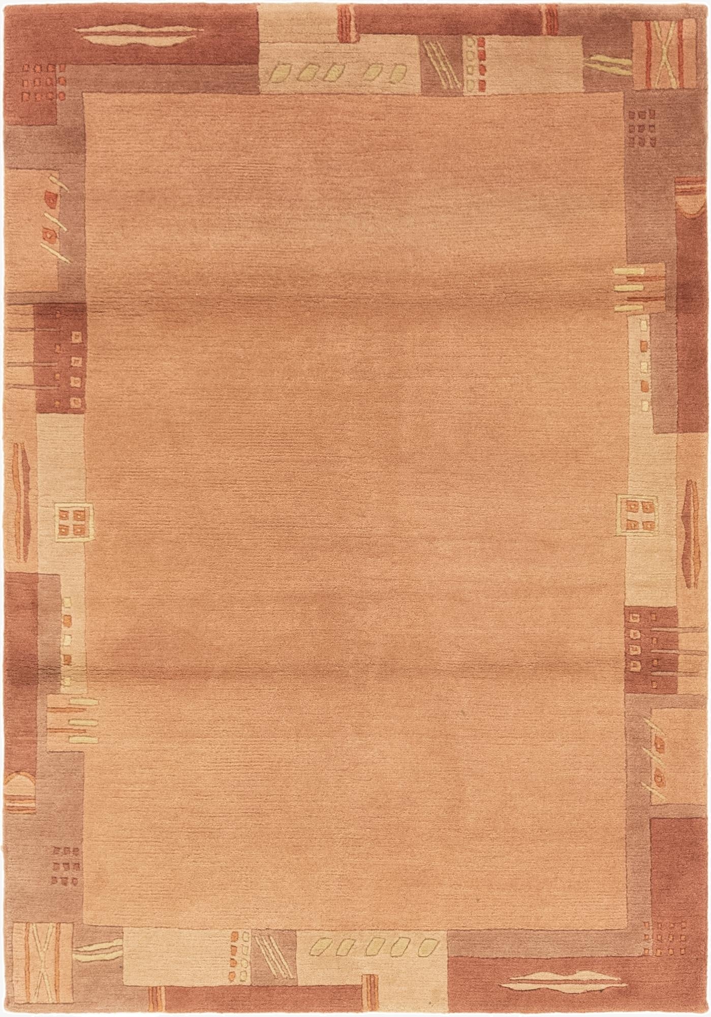  4' x 5' 9  Hand Knotted Nepal Wool Rug