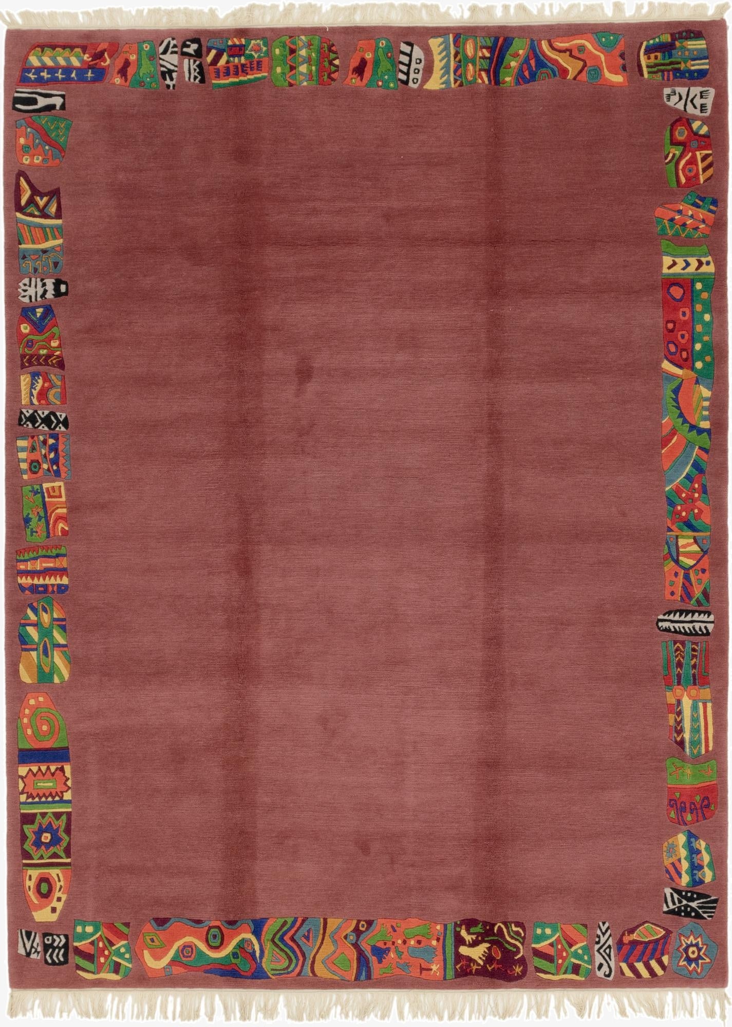  7' 3 x 9' 9  Hand Knotted Nepal Wool Rug