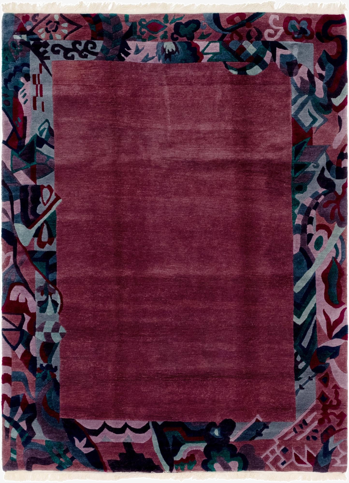  6' 7 x 8' 9  Hand Knotted Nepal Wool Rug