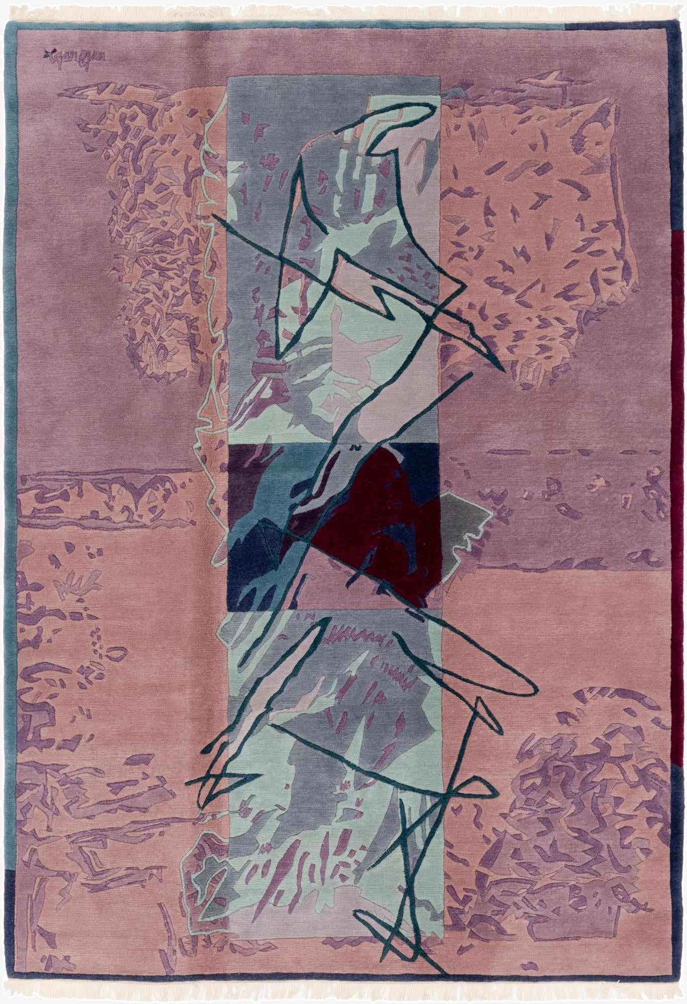  6' 7 x 9' 7  Hand Knotted Nepal Wool Rug