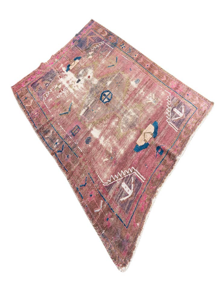 Detail image of  4' 10 x 6' 7  Hand Knotted Ultra Vintage Persian Wool Rug