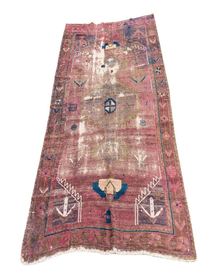 Detail image of  4' 10 x 6' 7  Hand Knotted Ultra Vintage Persian Wool Rug