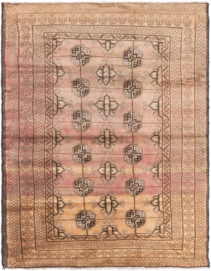  3' 7 x 6' 9  Hand Knotted Ultra Vintage Persian W...