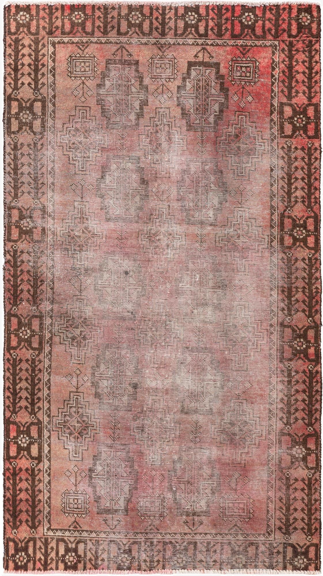  3' 8 x 6' 3  Hand Knotted Ultra Vintage Persian Wool Rug