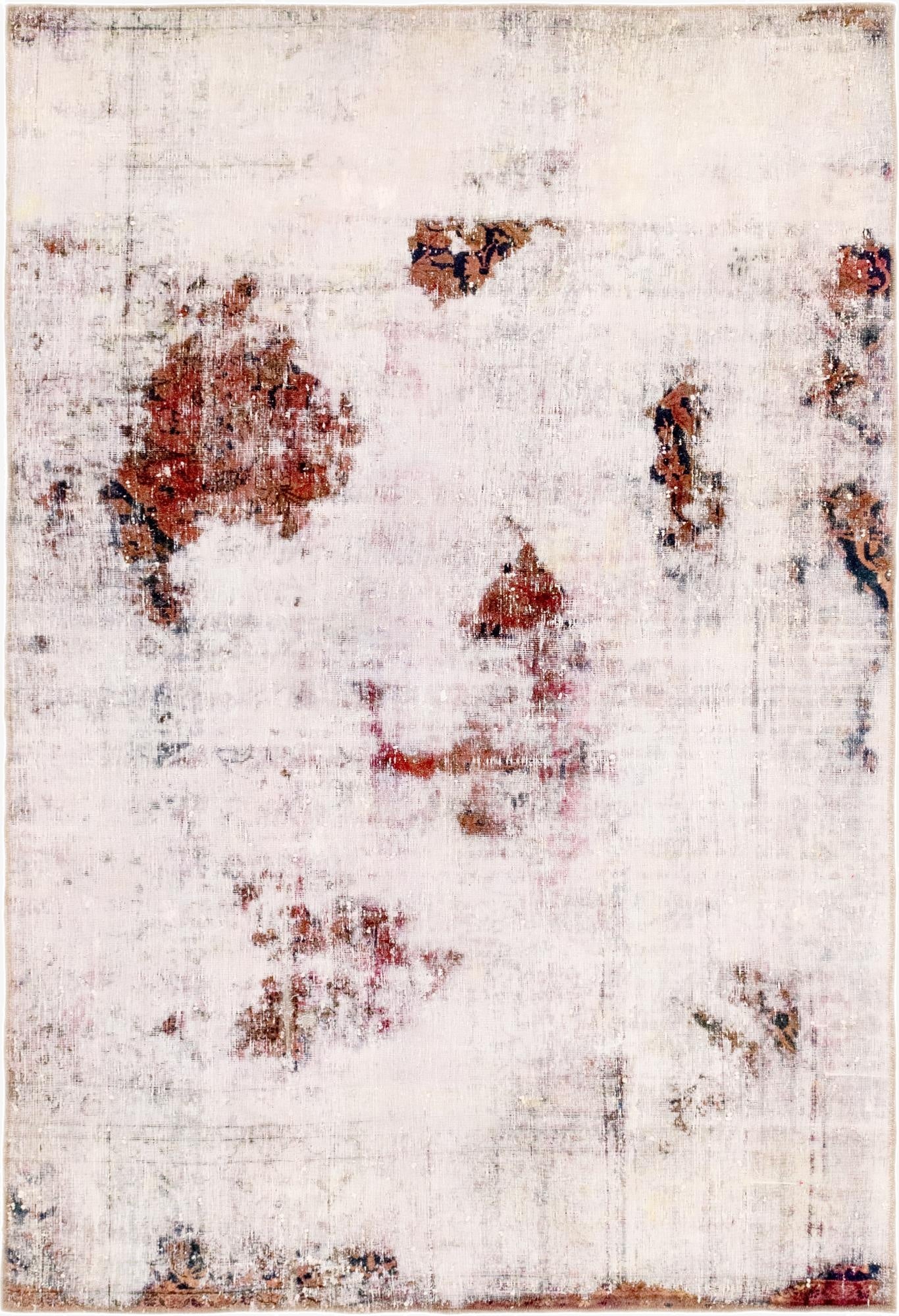  5' 7 x 8' 2  Hand Knotted Ultra Vintage Persian Wool Rug