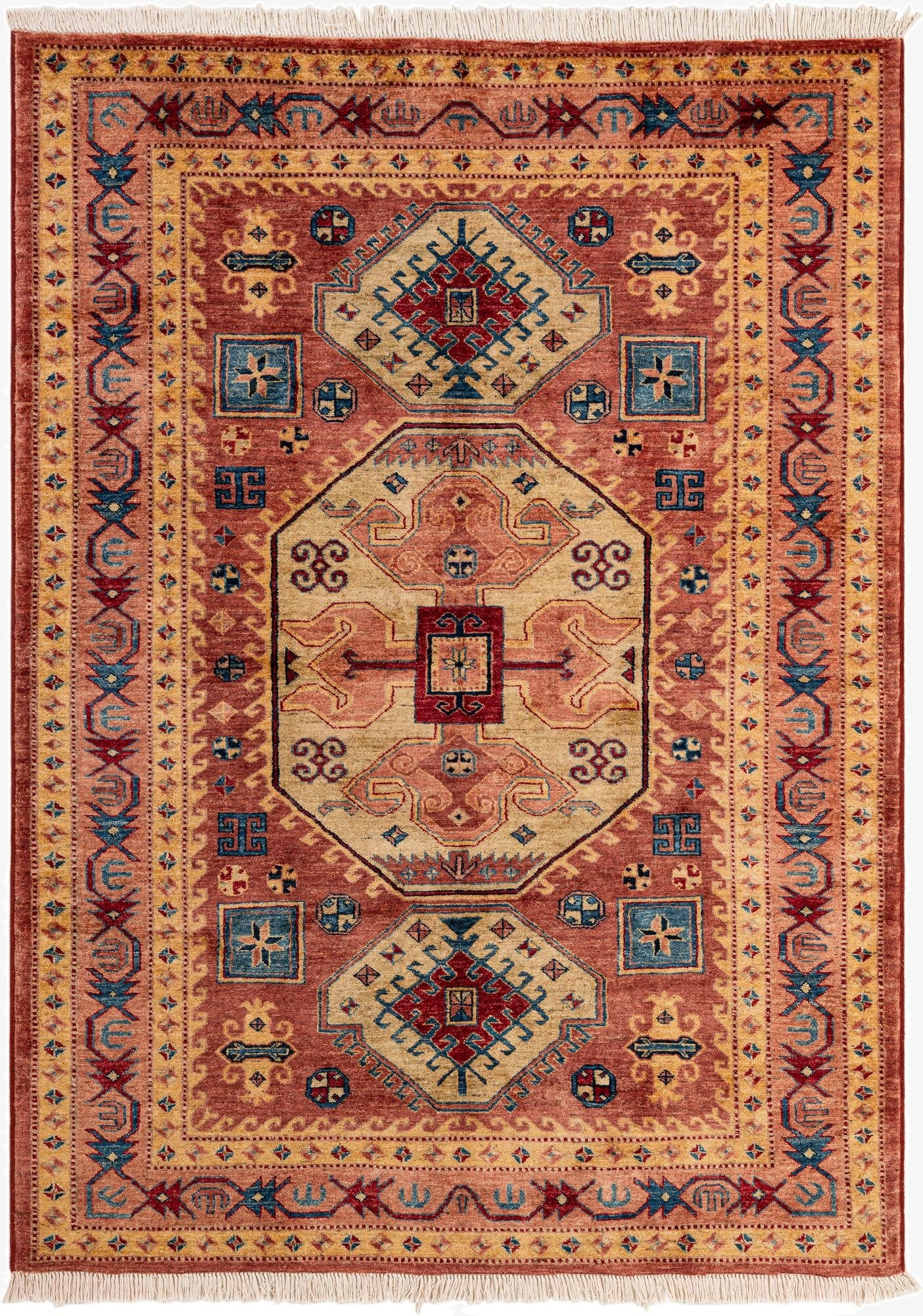  5' 1 x 7' 1  Hand Knotted Ziegler Wool Rug