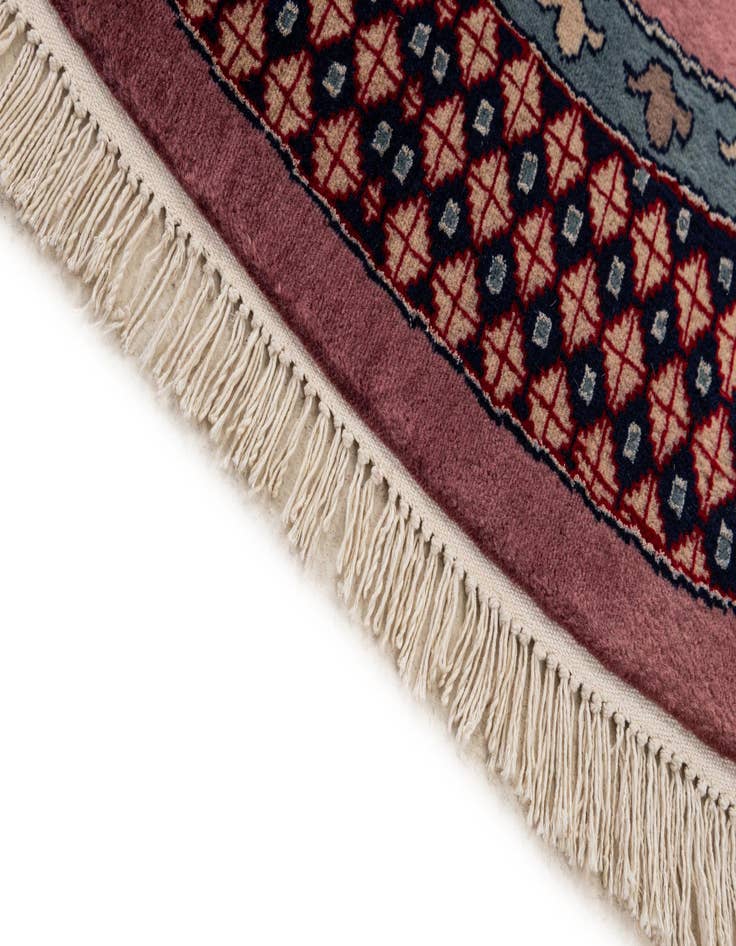 Detail image of  6' x 6' 1  Hand Knotted Bokhara Oriental Wool Round Rug