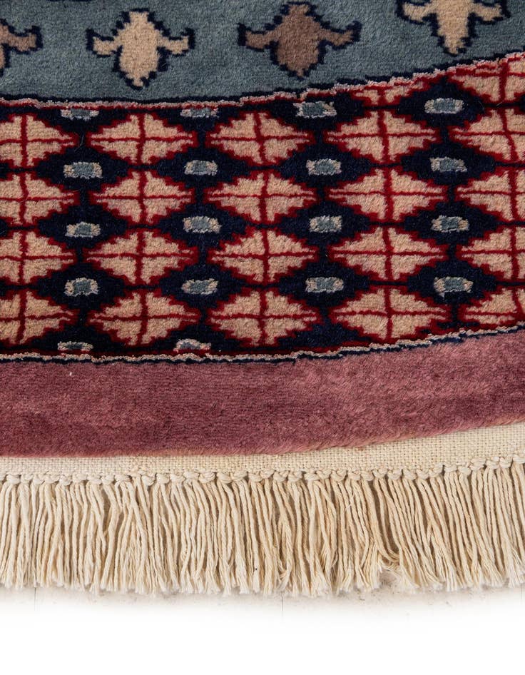 Detail image of  6' x 6' 1  Hand Knotted Bokhara Oriental Wool Round Rug