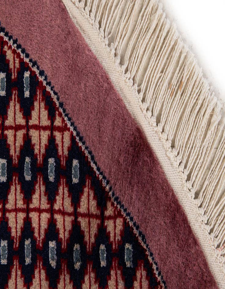 Detail image of  6' x 6' 1  Hand Knotted Bokhara Oriental Wool Round Rug