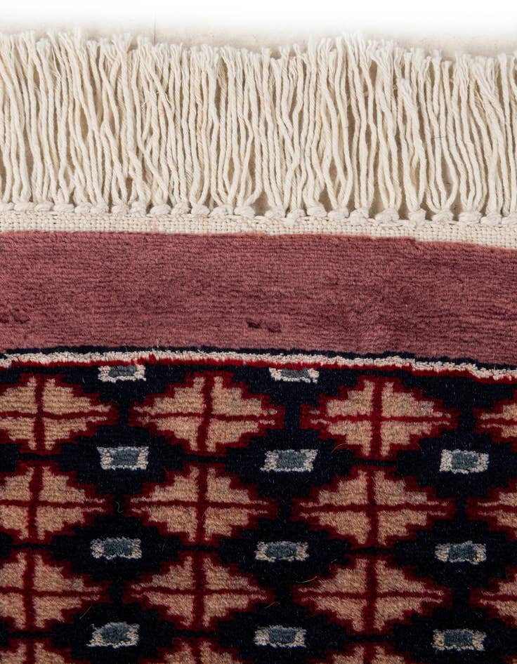 Detail image of  6' x 6' 1  Hand Knotted Bokhara Oriental Wool Round Rug