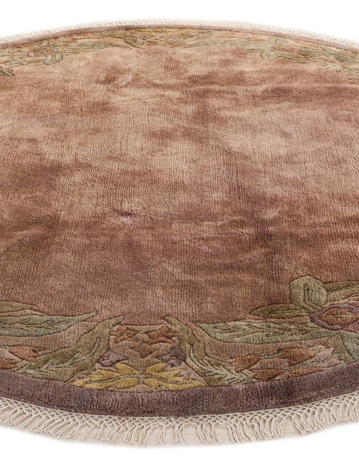 Detail image of  6' 6 x 6' 7  Hand Knotted Nepal Wool Round Rug