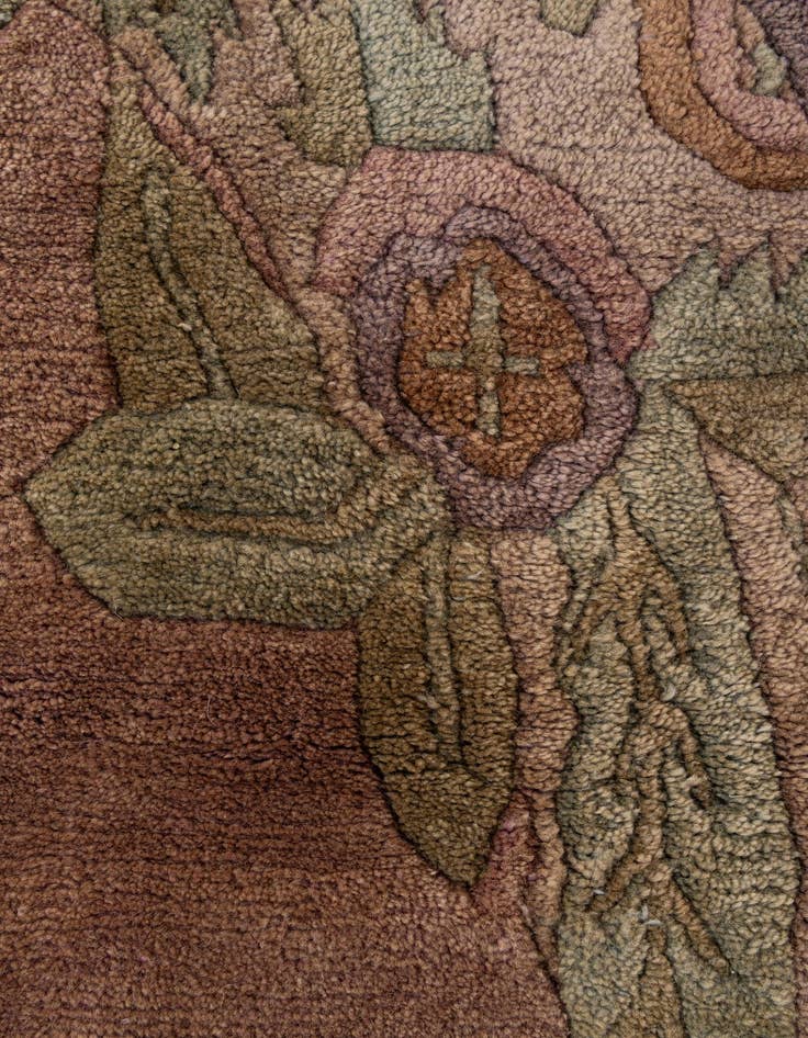 Detail image of  6' 6 x 6' 7  Hand Knotted Nepal Wool Round Rug