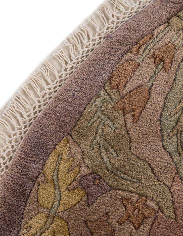 Detail image of  6' 6 x 6' 7  Hand Knotted Nepal Wool Round Rug