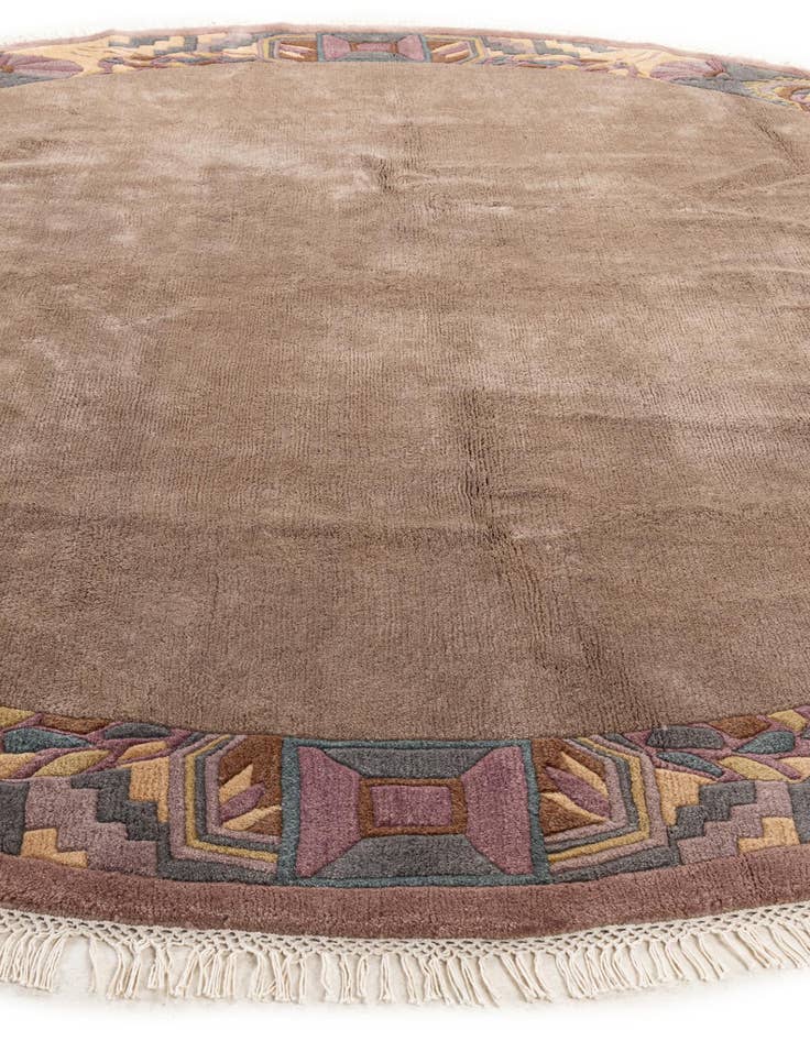 Detail image of  9' 11 x 9' 11  Hand Knotted Tibet Wool Round Rug