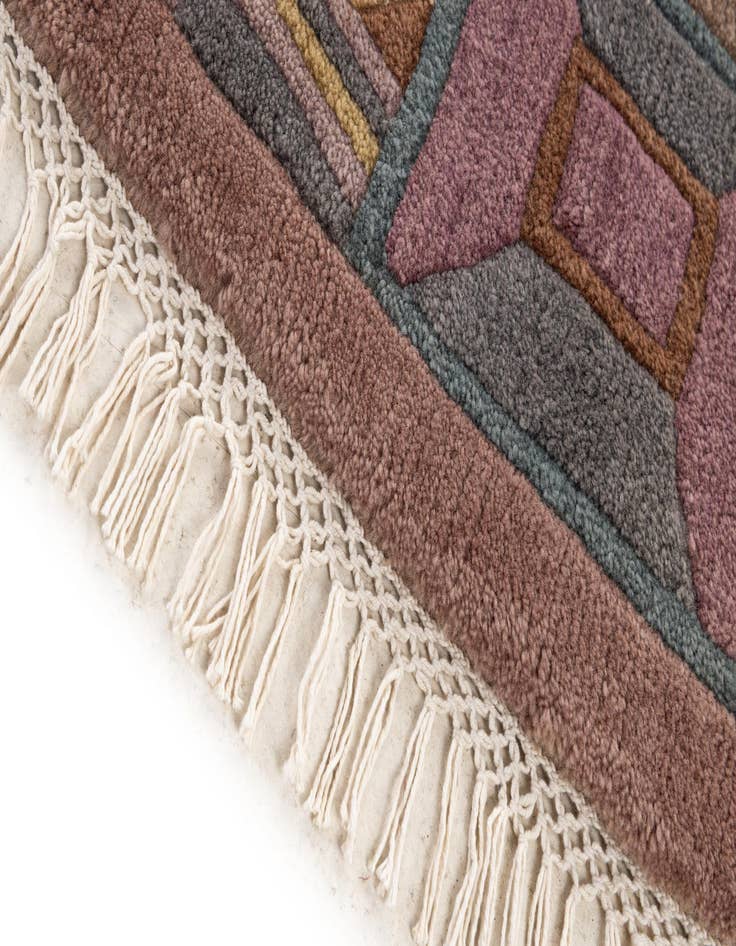 Detail image of  9' 11 x 9' 11  Hand Knotted Tibet Wool Round Rug