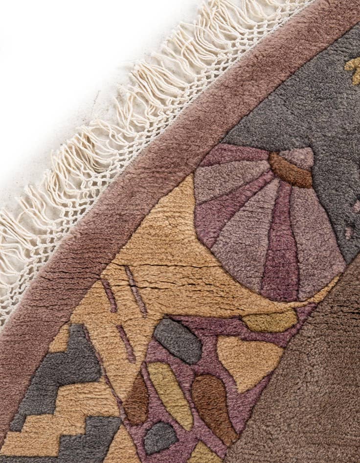 Detail image of  9' 11 x 9' 11  Hand Knotted Tibet Wool Round Rug