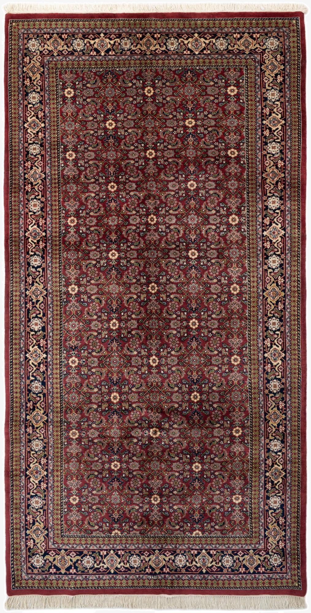  5' 4 x 10' 5  Hand Knotted Farahan Wool Runner Rug