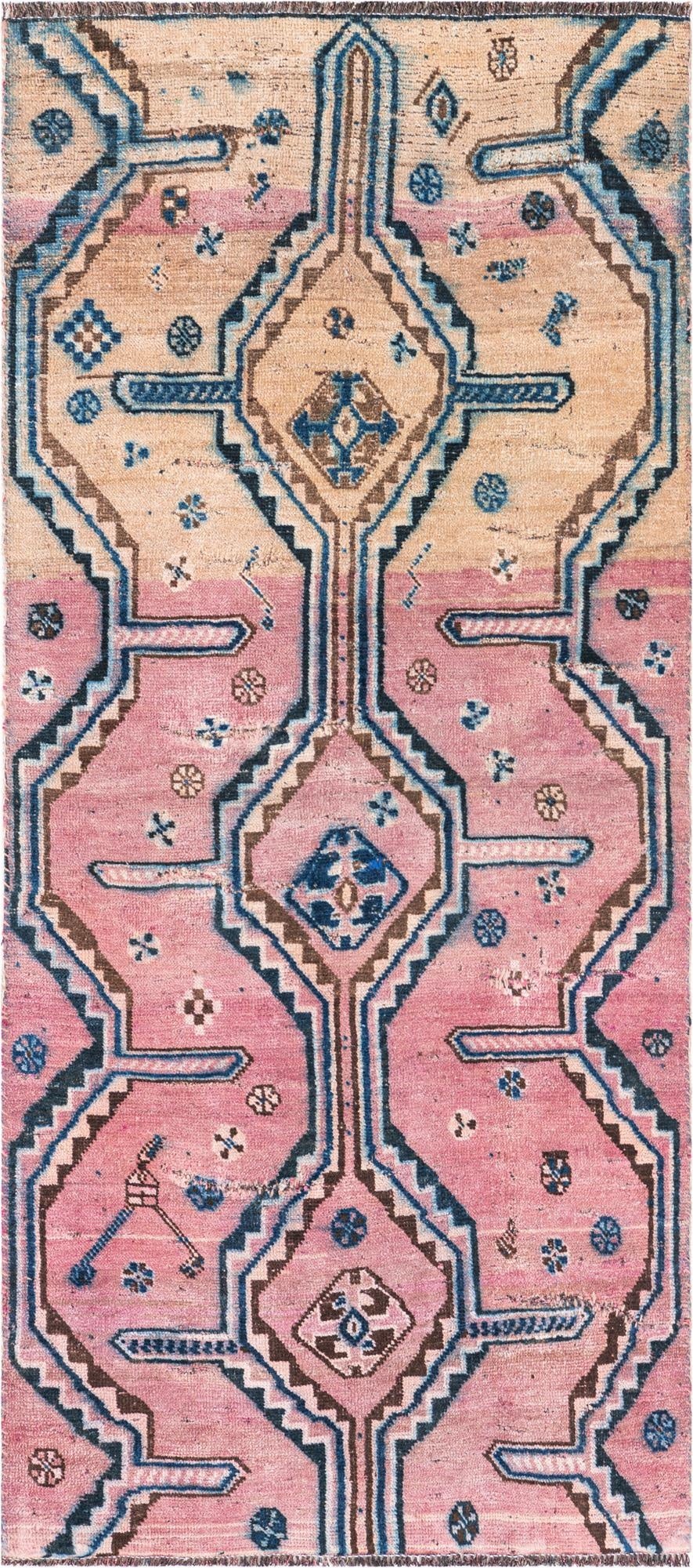  3' x 6' 9  Hand Knotted Ultra Vintage Persian Wool Runner Rug