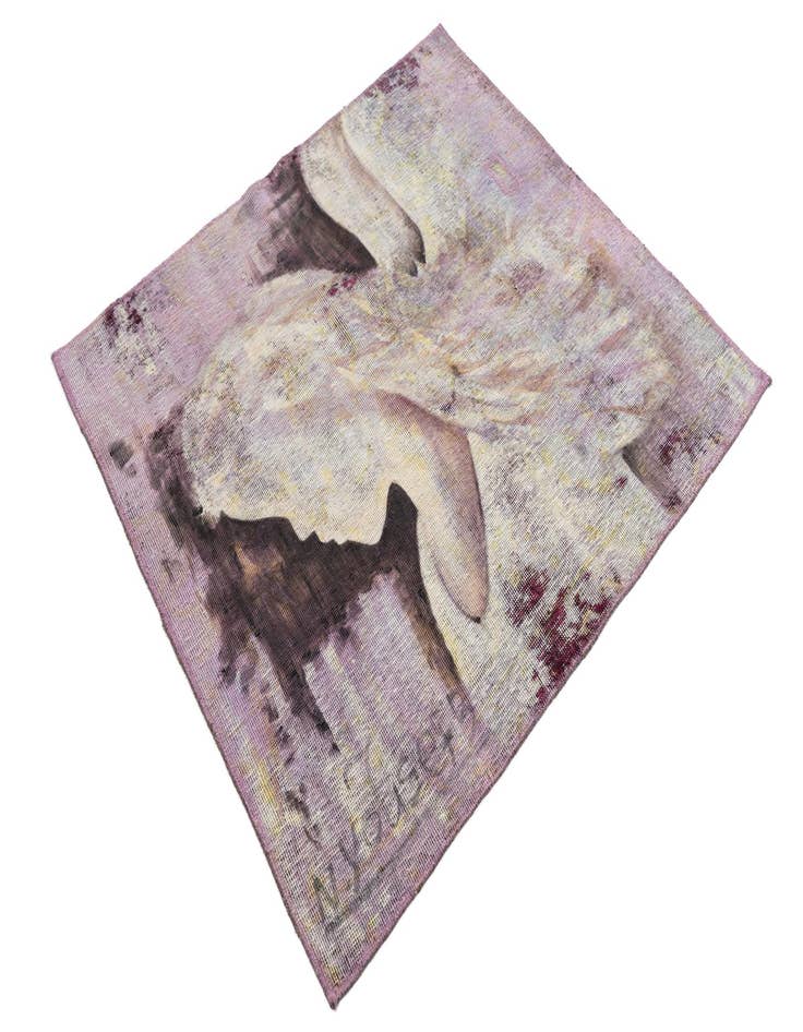 Detail image of  3' 4 x 3' 8  Hand Knotted Ultra Vintage Persian Wool Square Rug