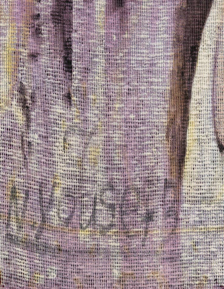 Detail image of  3' 4 x 3' 8  Hand Knotted Ultra Vintage Persian Wool Square Rug