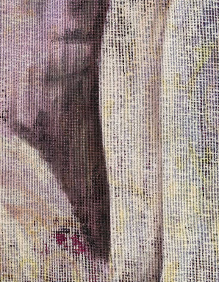 Detail image of  3' 4 x 3' 8  Hand Knotted Ultra Vintage Persian Wool Square Rug