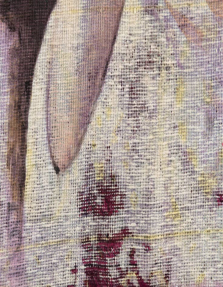 Detail image of  3' 4 x 3' 8  Hand Knotted Ultra Vintage Persian Wool Square Rug