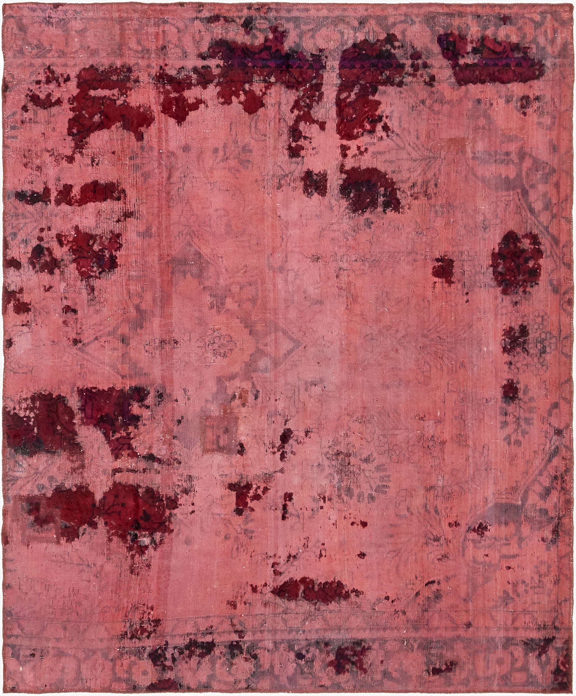  5' 8 x 6' 9  Hand Knotted Ultra Vintage Persian Wool Square Rug