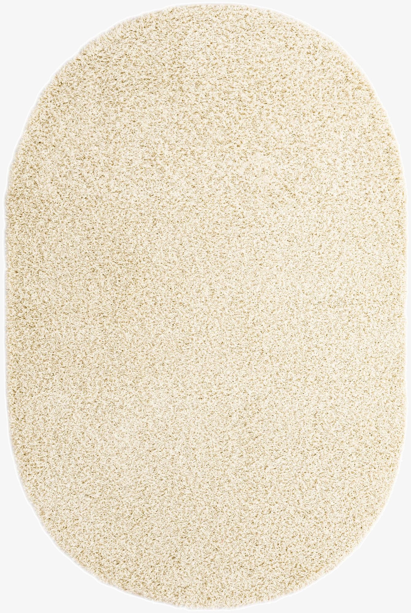  5' 3 x 8' Solid Shag Oval Rug