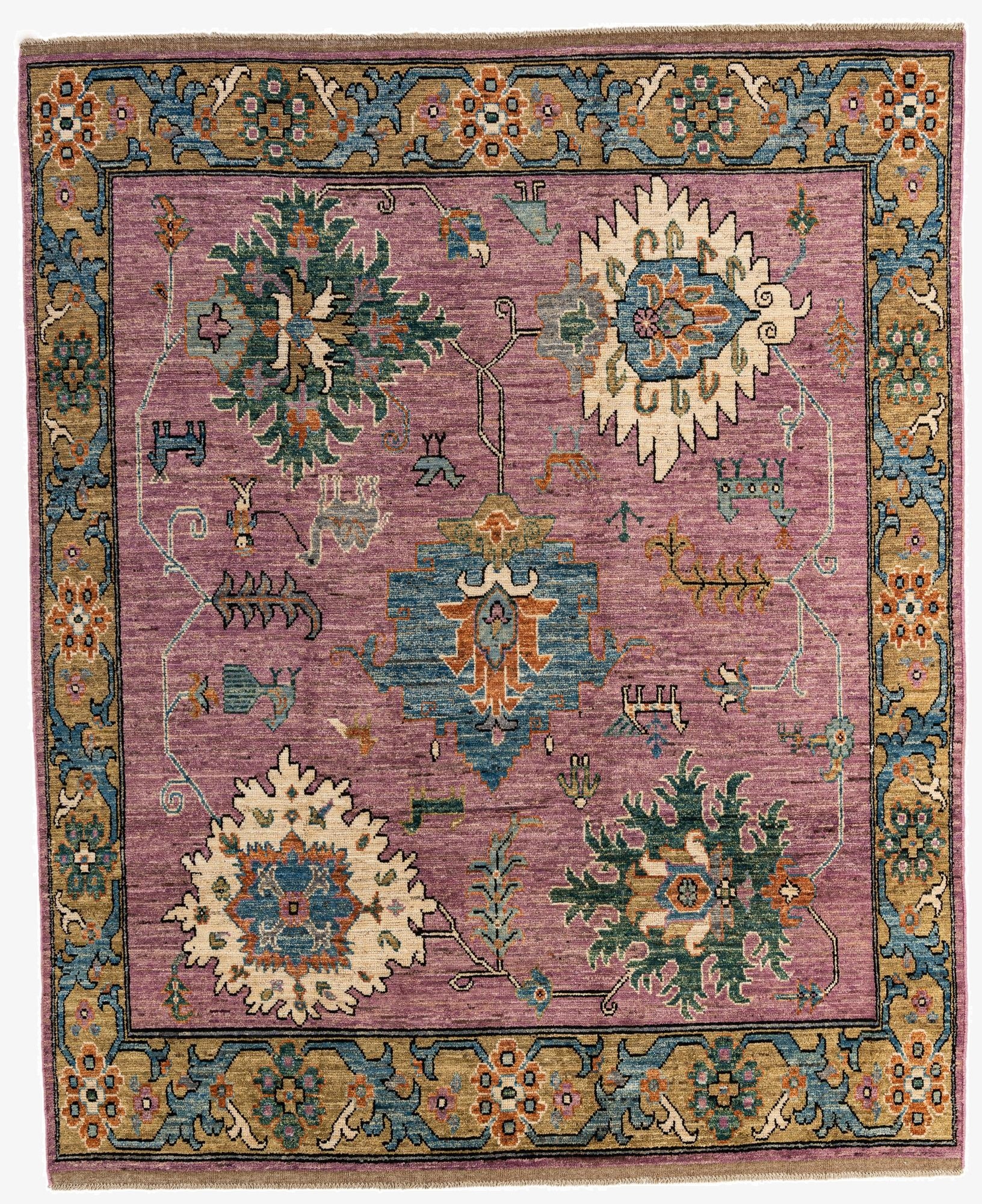  8' 4 x 10' 2  Hand Knotted Oushak Wool Rug