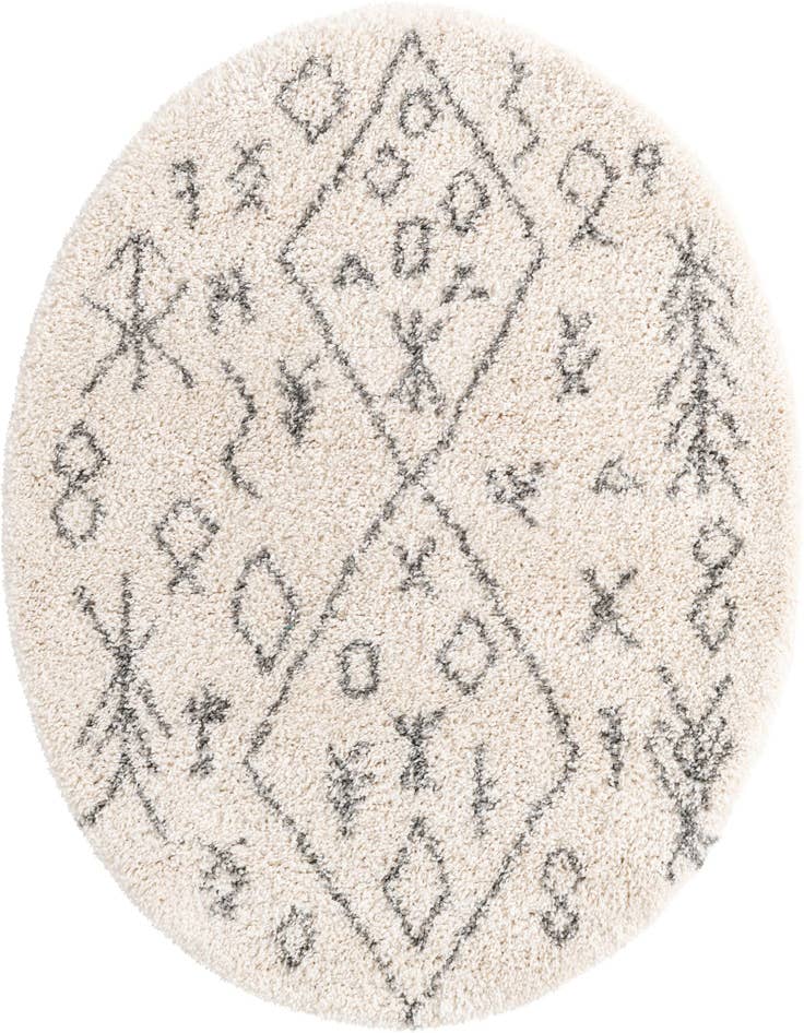 Detail image of  5' 3 x 5' 3 Moroccan Shag Round Rug