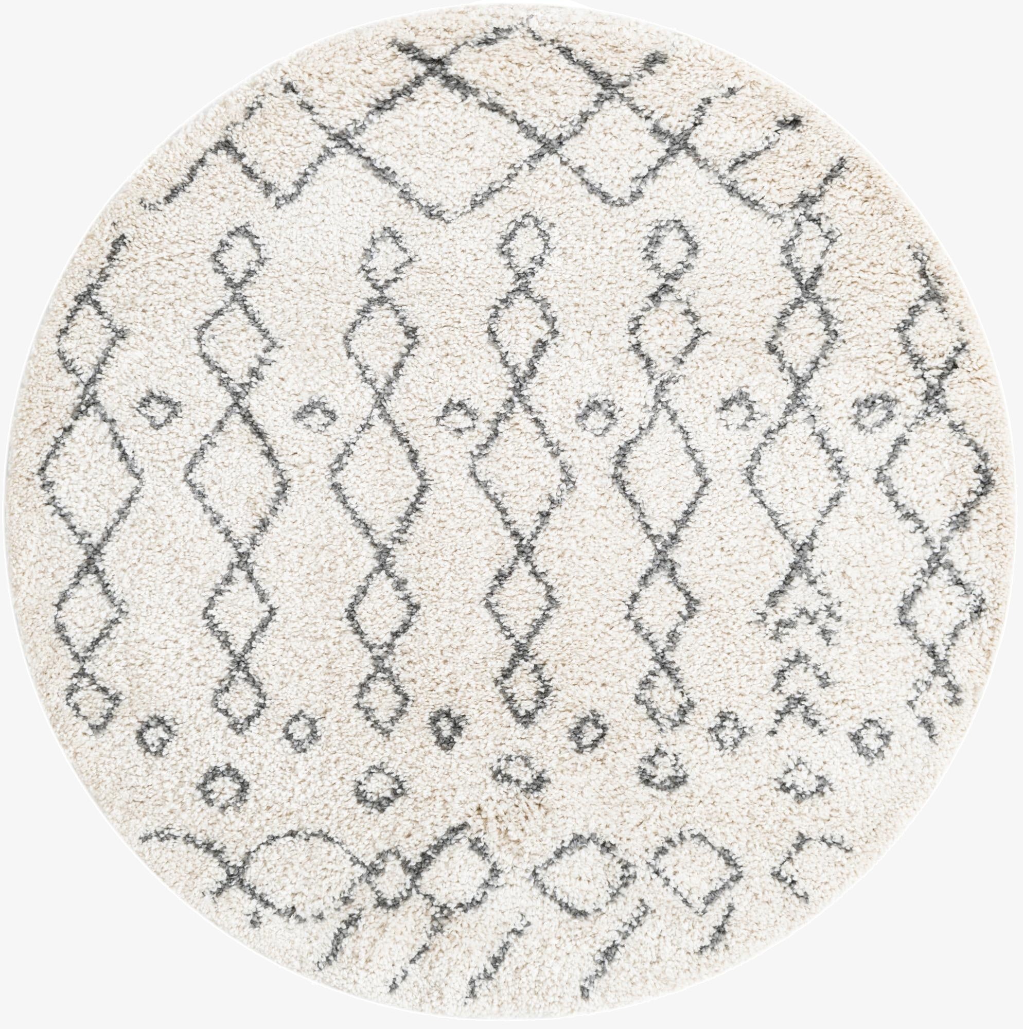  5' 3 x 5' 3 Moroccan Shag Round Rug