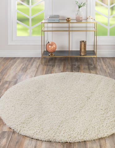  6' x 6' Solid Shag Round Rug