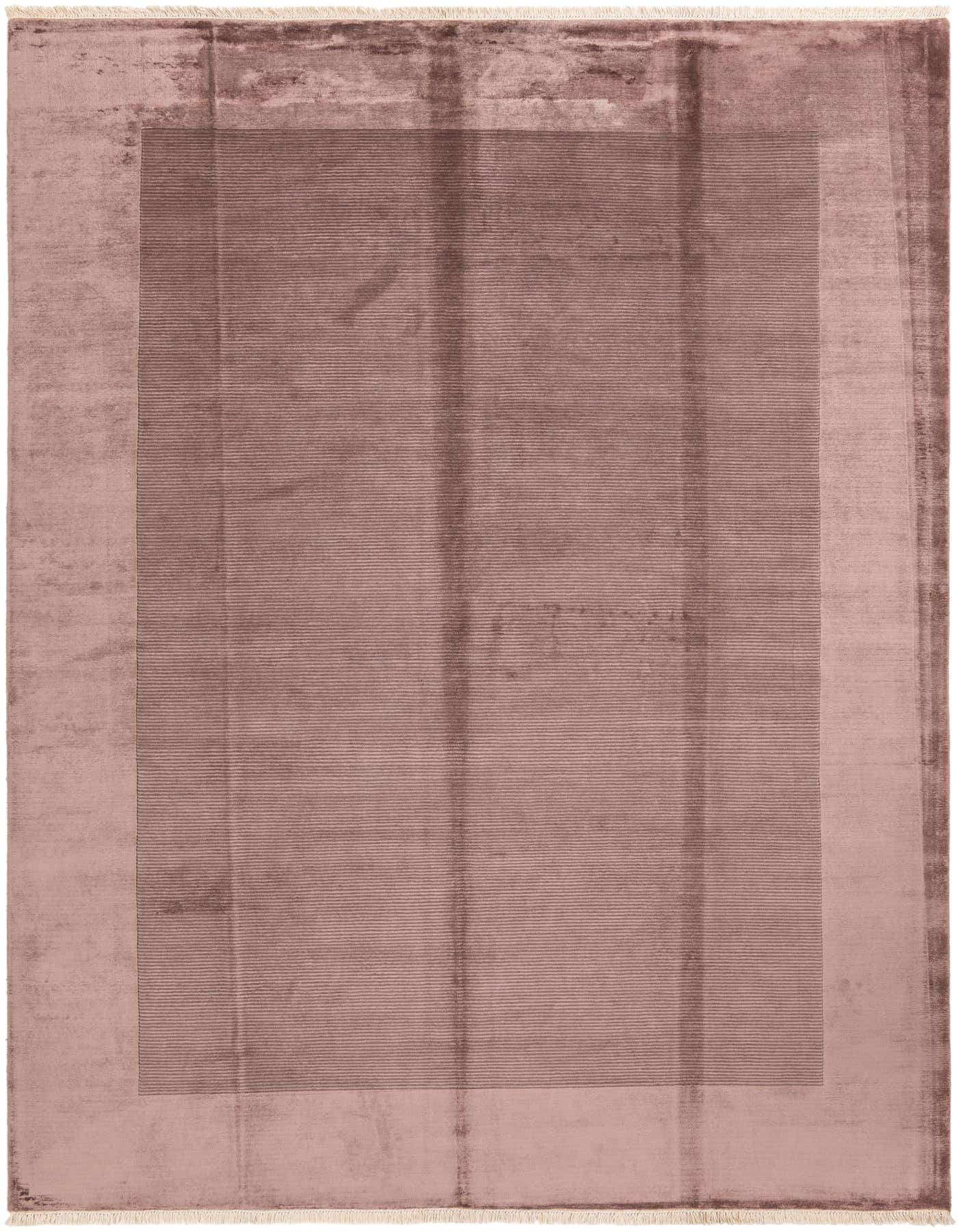 A large 8x11 rectangular Darya rug in varying shades of purple, featuring a modern striped pattern and a subtle border.