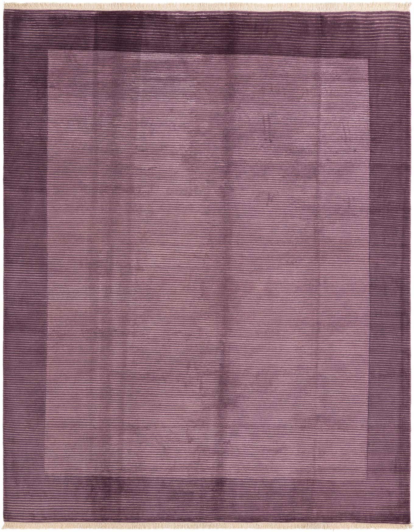 An 8x11 rectangular Darya rug in varying shades of purple, featuring a modern striped pattern and a subtle border.