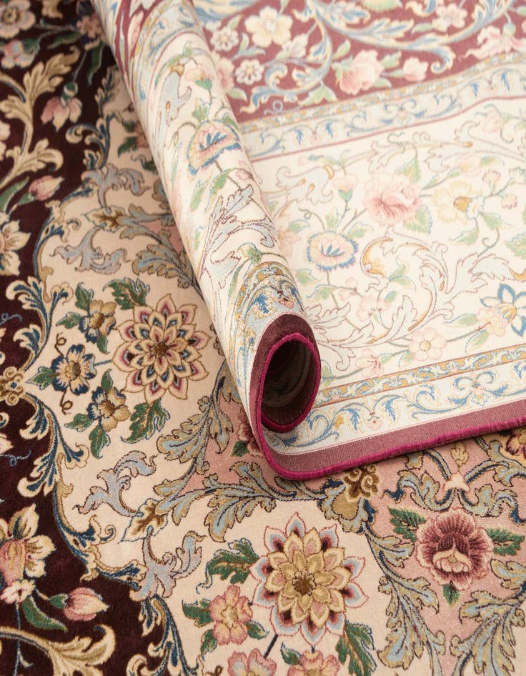 Detail image of  6' 3 x 10' Ghom Design Rug