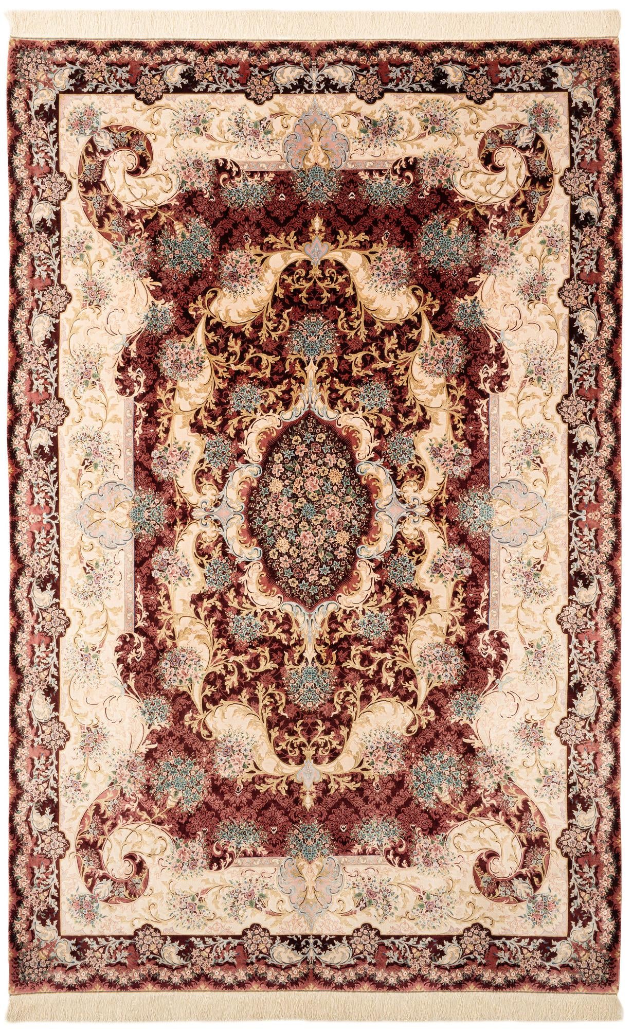  6' 4 x 9' 10 Ghom Design Rug