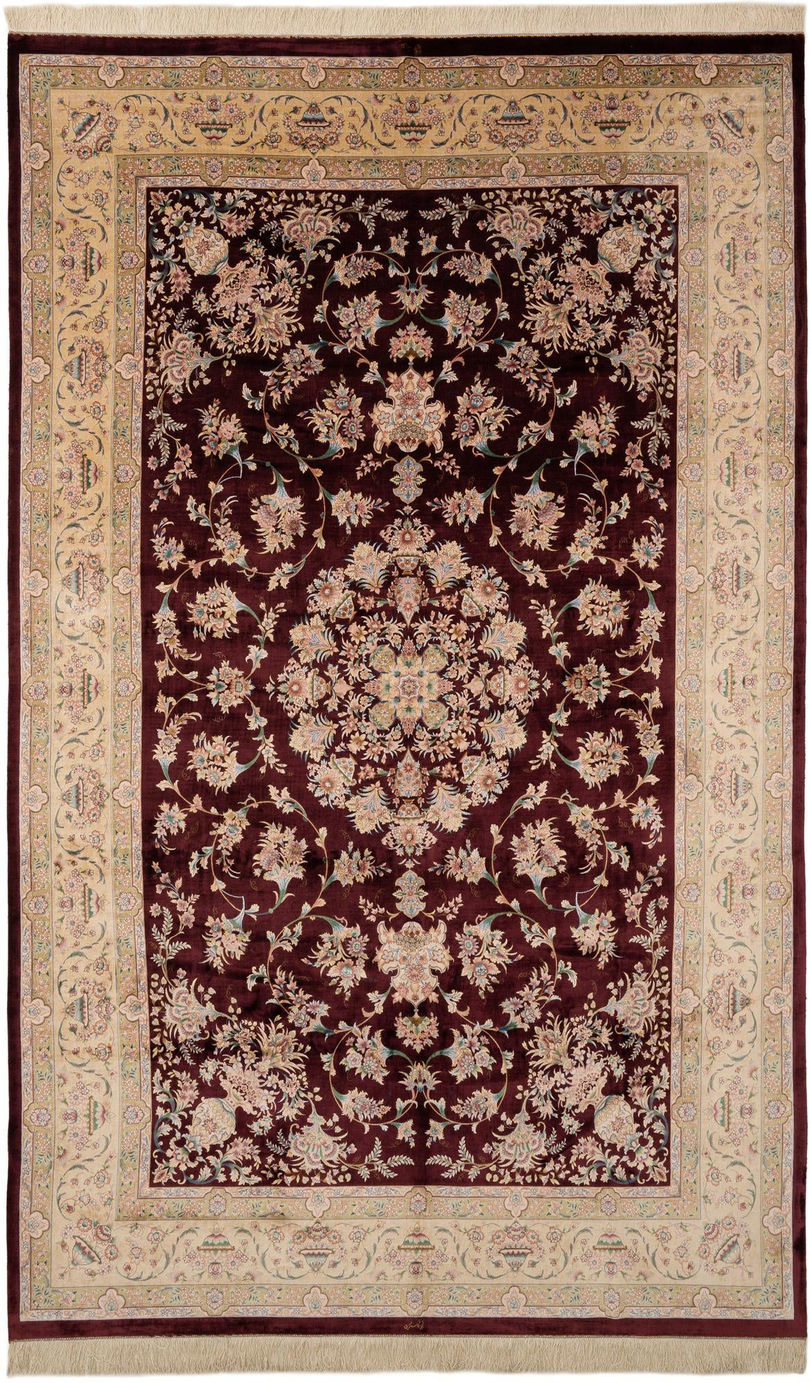  6' 4 x 10' 3 Ghom Design Rug